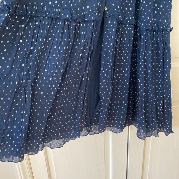 Ulla Johnson Paulette Blue Dress Cotton Size 2 Patterned Floral Ditsy Midi Dress - Picture 12 of 17